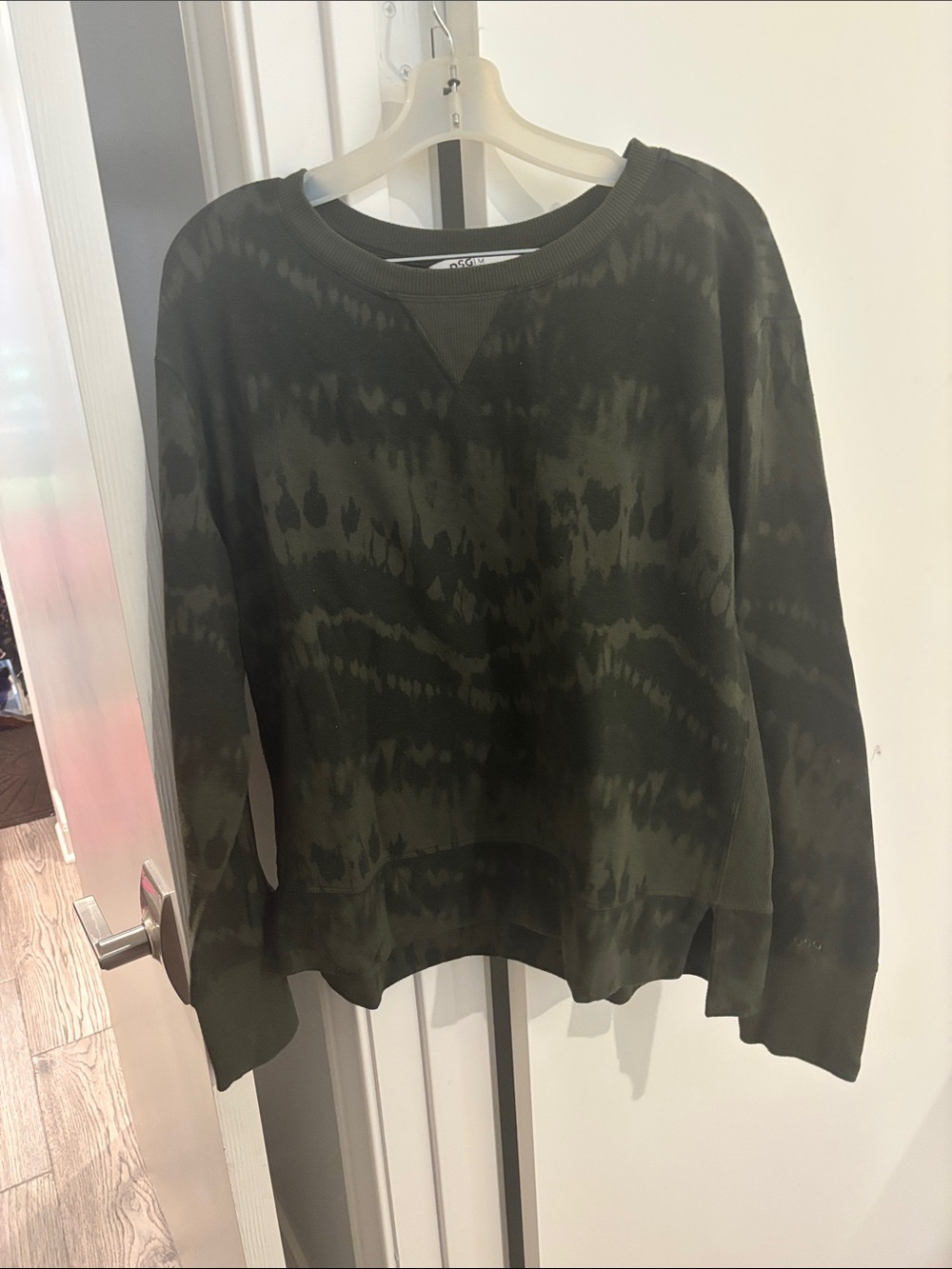 DSG Olive Green Tie-Dye Long Sleeve Crewneck